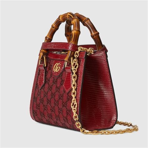 Mini borsa shopping Gucci Diana con cristalli